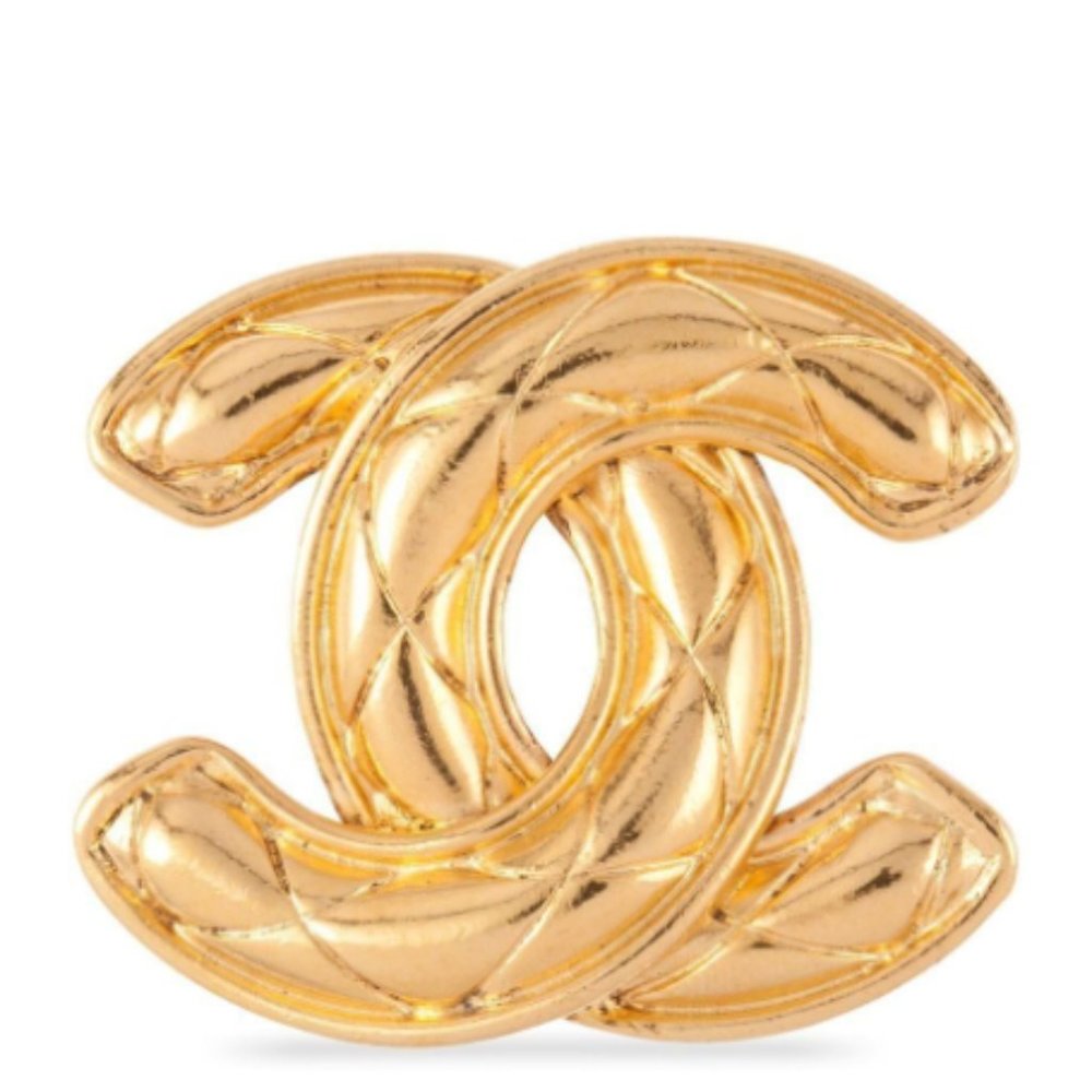 CHANEL Pre-Owned 1980s CC diamond-quilted brooch